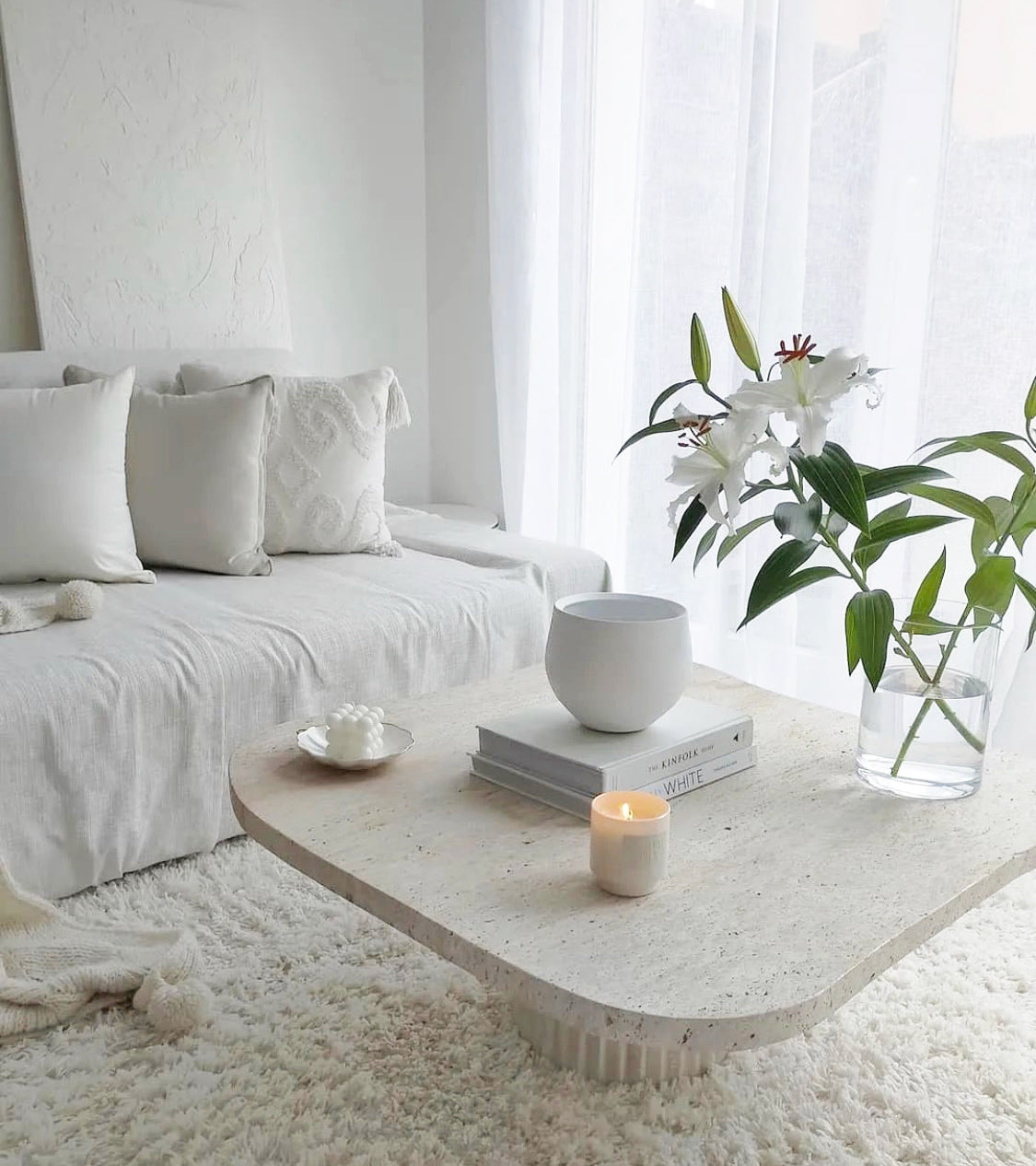 Table Basse en Marbre Travertin - ATHENA