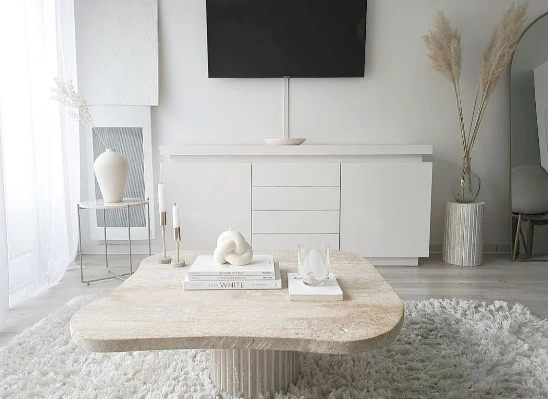 Table Basse en Marbre Travertin - ATHENA