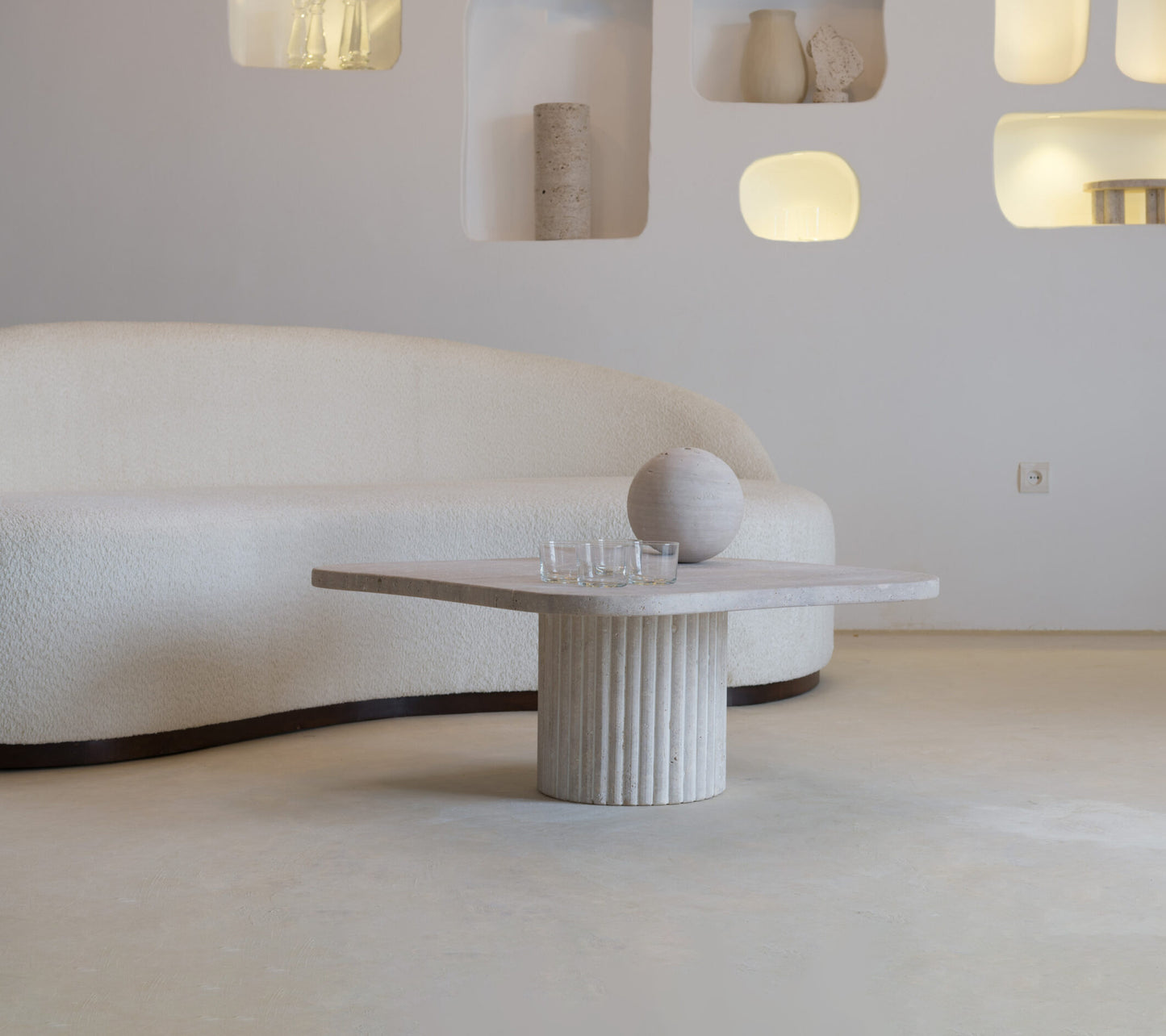 Table Basse en Marbre Travertin - ATHENA