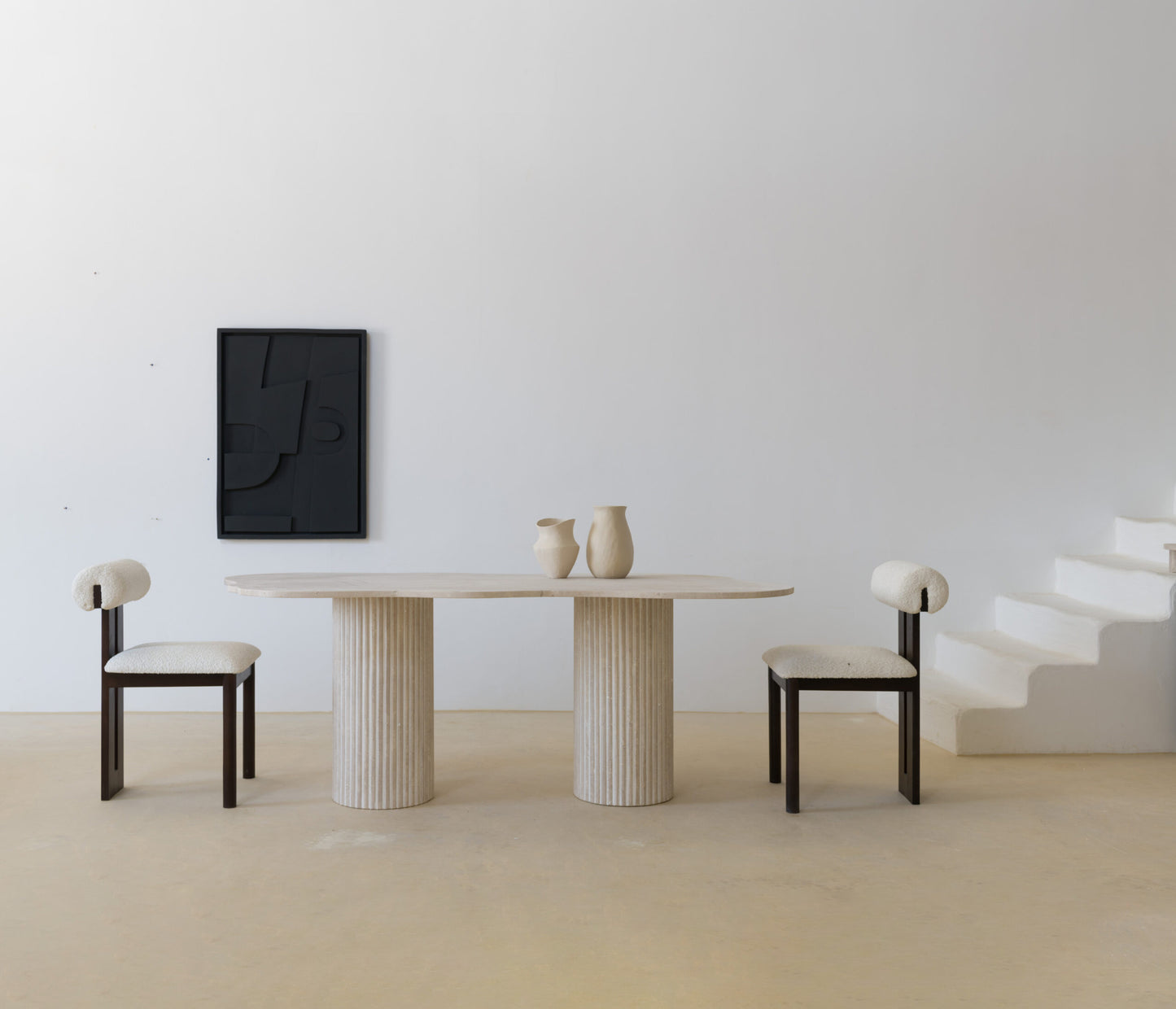 Table de Salle à Manger en Marbre Travertin - VENUS