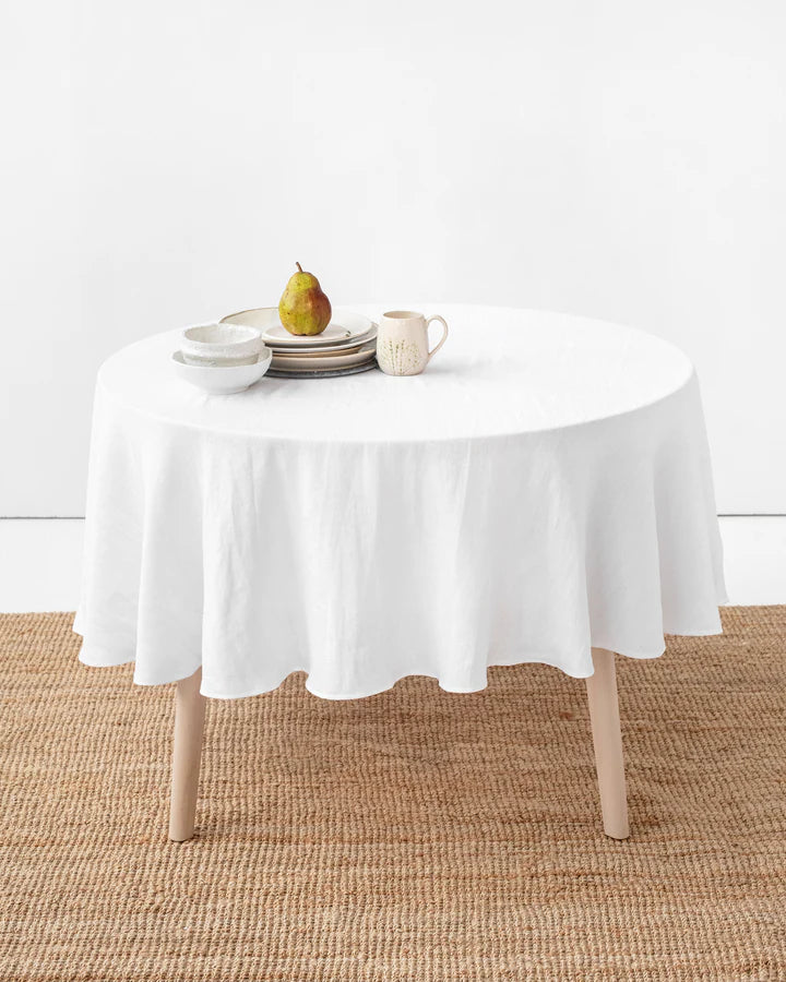 Round Linen Tablecloth 200 CM
