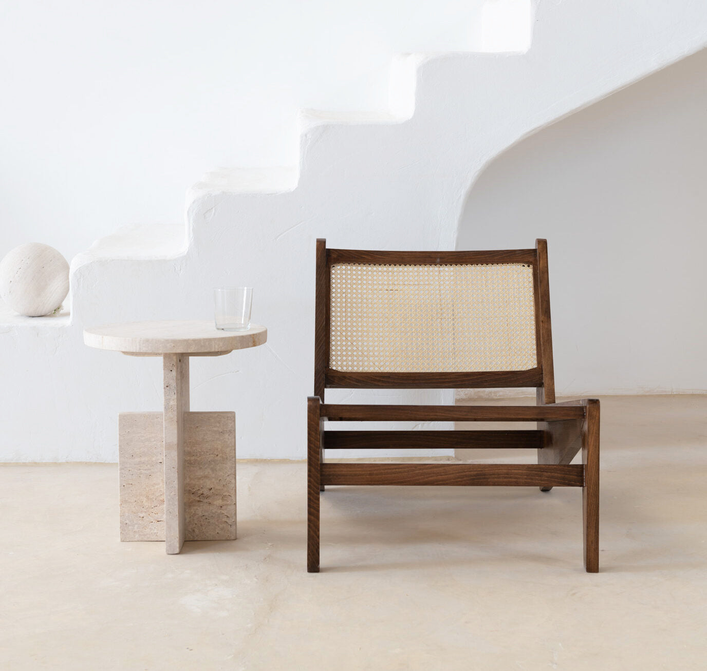 Table d'Appoint en Marbre Travertin - GRECA