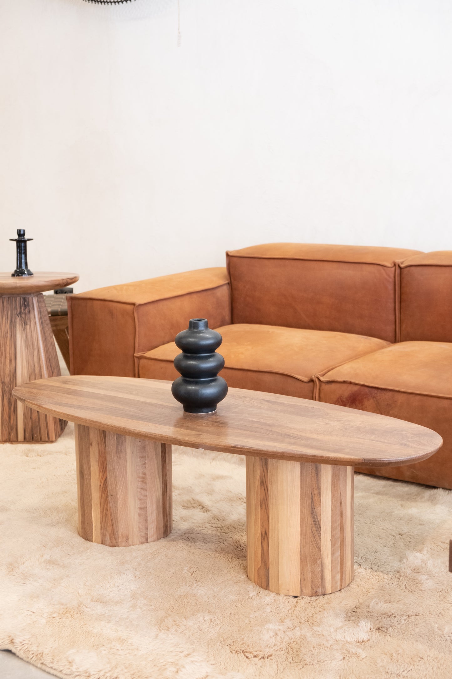 Table Basse Ovale en Noyer