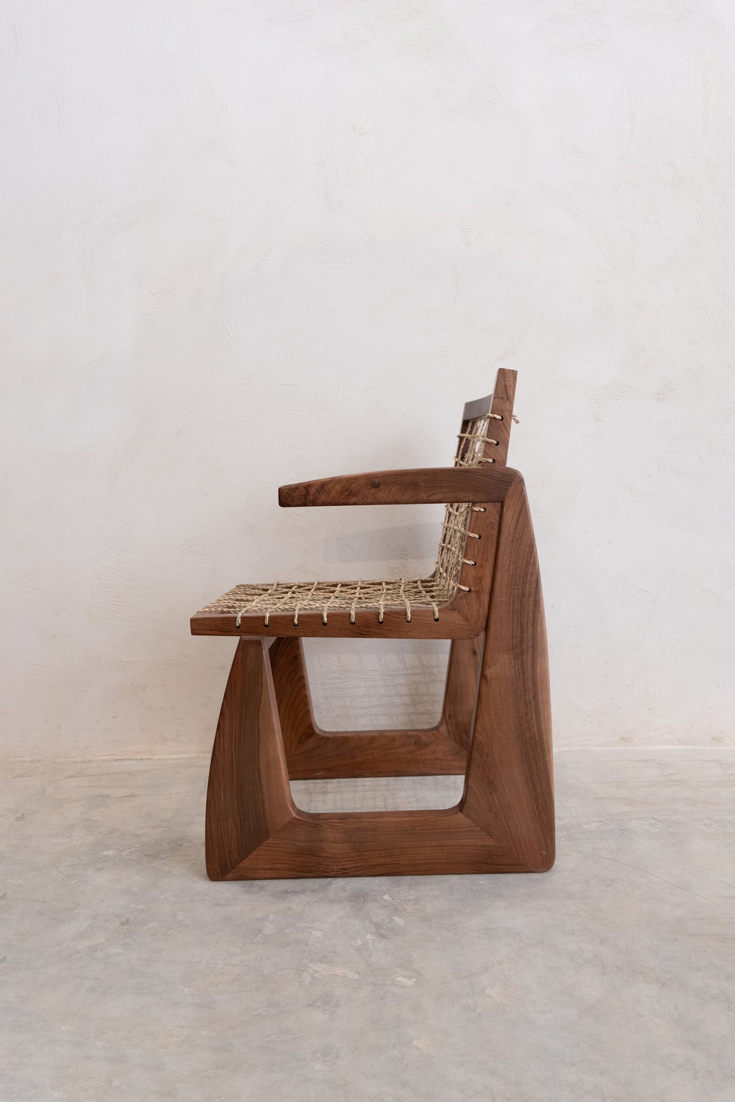 Fauteuil de Salle à Manger en Bois et Jonc de Mer tressé