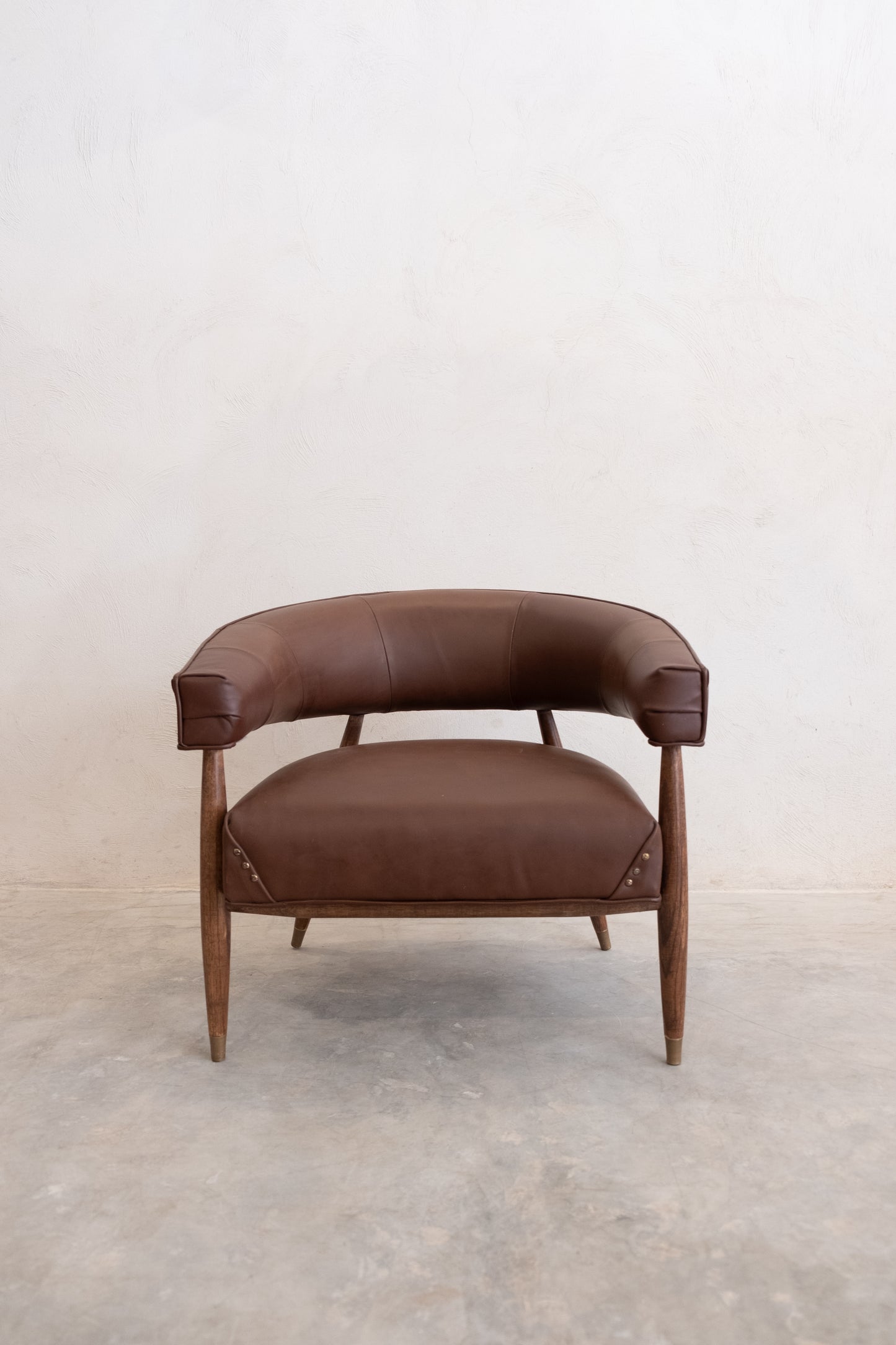 Fauteuil Lounge en Cuir Naturel - HERITAGE