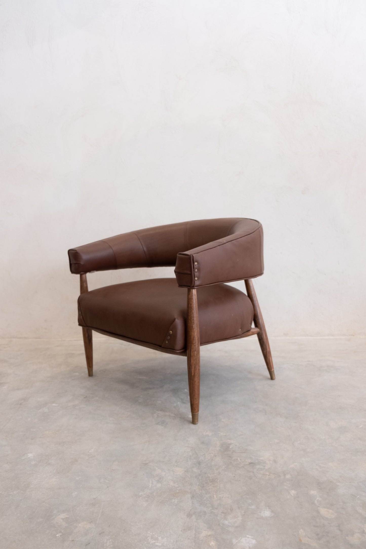 Fauteuil Lounge en Cuir Naturel - HERITAGE