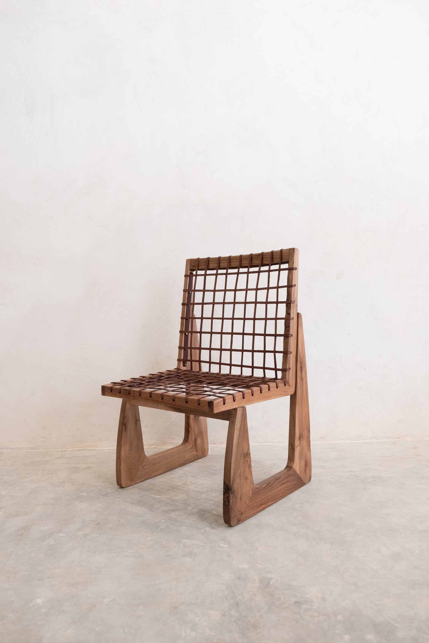 Chaise de Salle à Manger en Noyer et Cuir Naturel