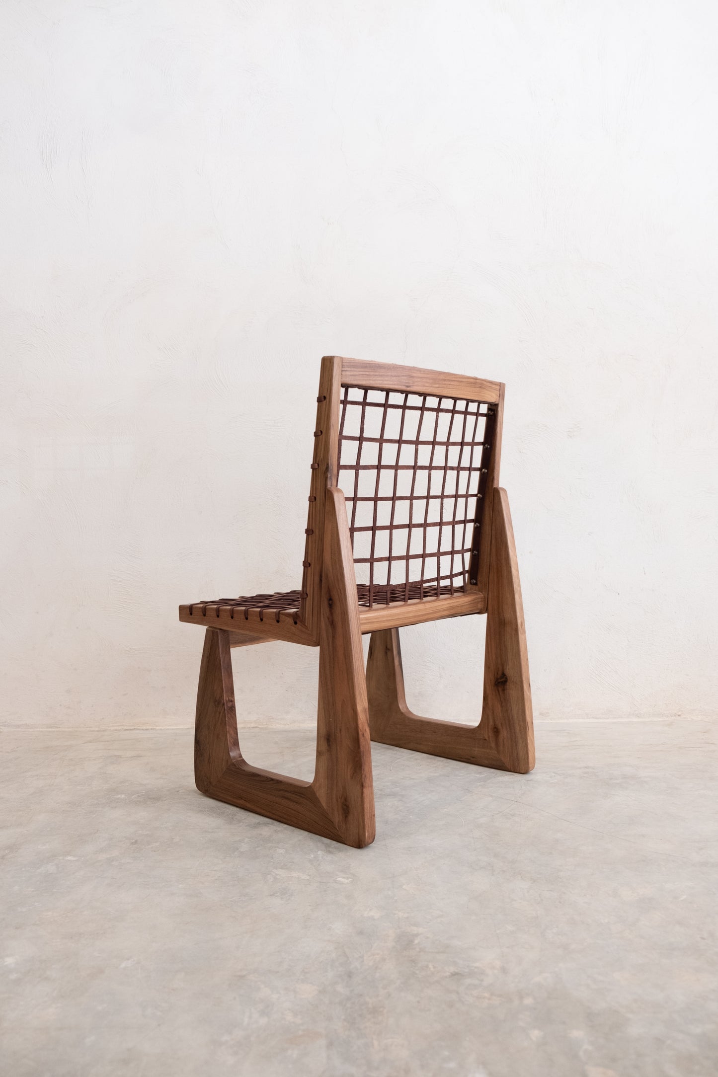 Chaise de Salle à Manger en Noyer et Cuir Naturel