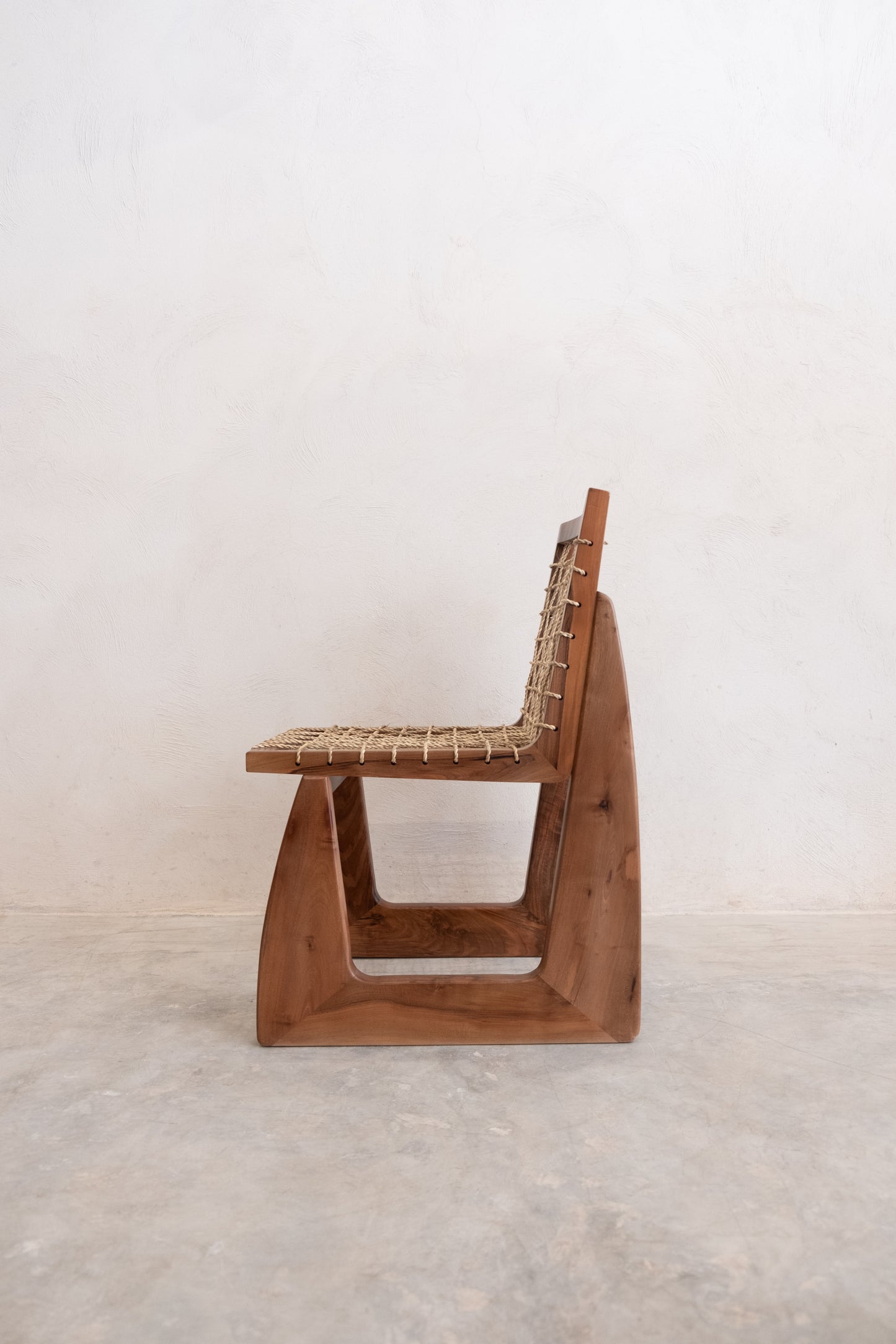 Chaise de Salle à Manger en Noyer et Jonc de Mer